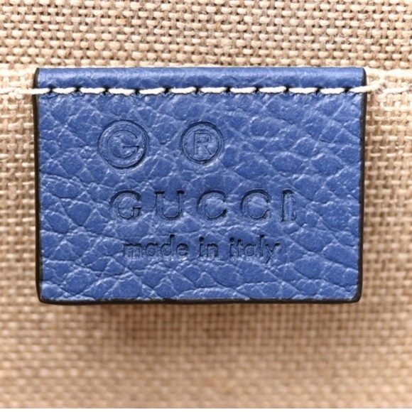 Blue Gucci Chain Strap / Crossbody or Shoulder leather Handbag - Picture 8 of 16